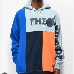 The Hundreds Barter Blue Colorblock Hoodie Black Orange